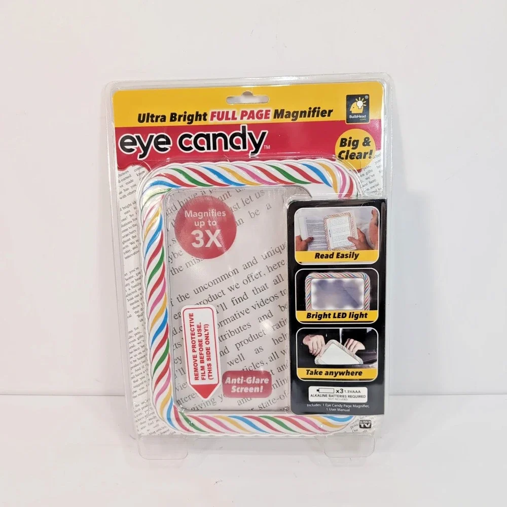 Eye Candy Ultra-Bright Full-Page Magnifier As Seen On TV Magnifies Up to 3X NEW